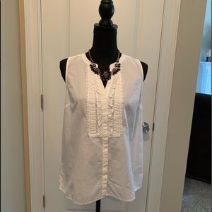 Crown & Ivy White Sleeveless Top
